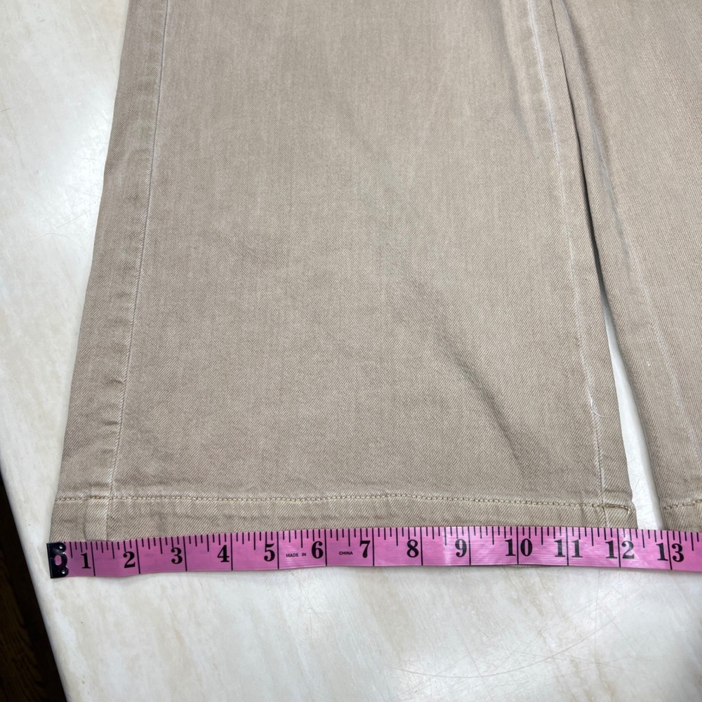 American Eagle Super High-Rise Wide Leg Pleated Khaki Pants Tan Size 10 Long - Picture 14 of 15